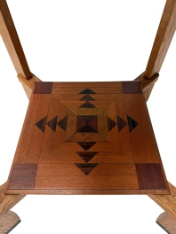 Art Deco Amsterdamse School Two-Tier Side Table with Marquetry 1920s